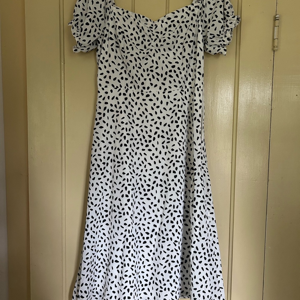 She + Sky Black and White Midi Dress